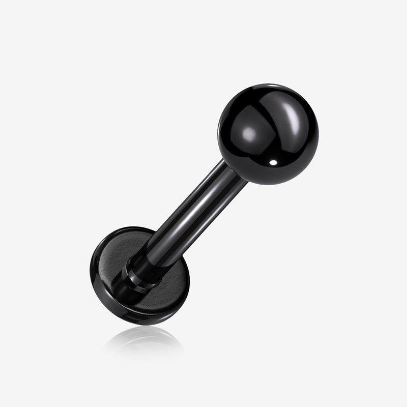 Blackline Basic Ball Top Threadless Push-In Steel Labret 20 GA (0.8mm), 1/4″ (6mm), Ball: 2mm