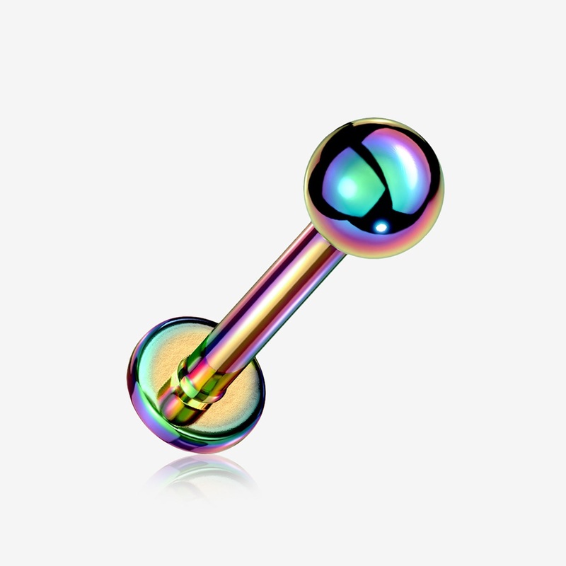 Colorline Basic Ball Top Threadless Push-In Steel Labret 20 GA (0.8mm), 1/4″ (6mm), Ball: 2mm