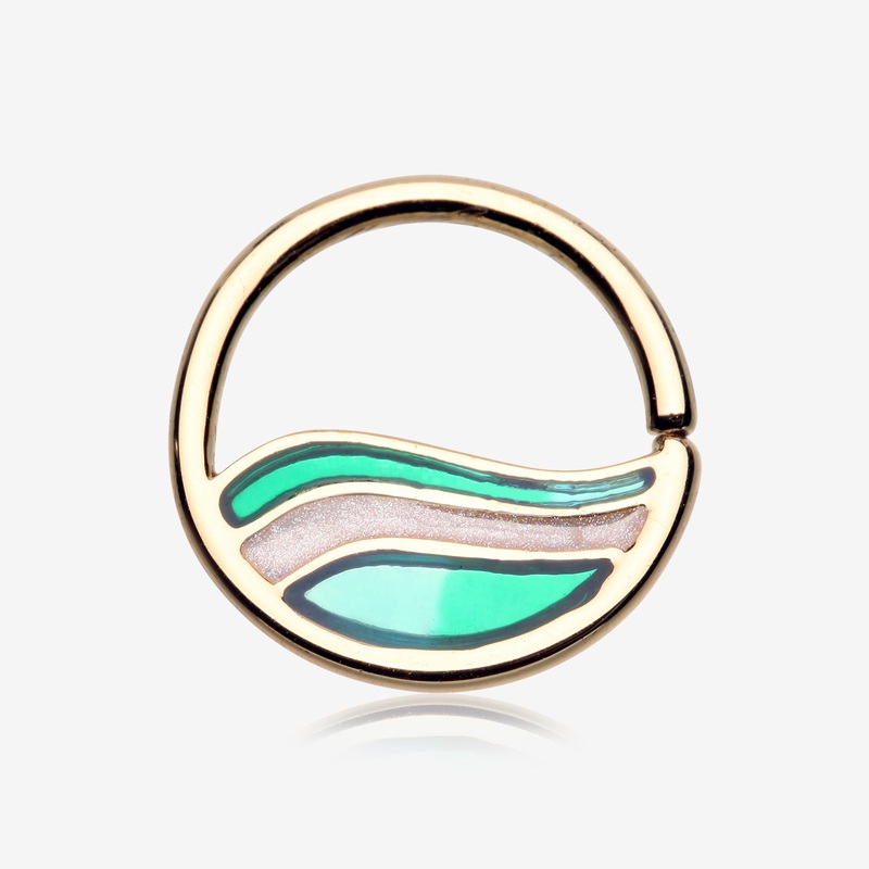 Golden Wave Layered Seamless Bendable Hoop Ring