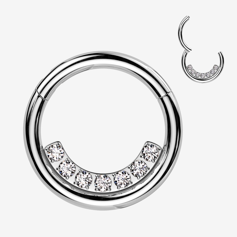 Sparkle Arc Line Clicker Hoop Ring 16 GA (1.2mm), 5/16″ (8mm)