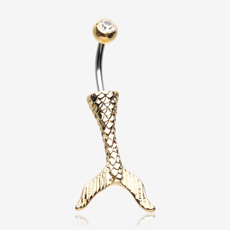 Golden Mystic Mermaid Tail Belly Button Ring*