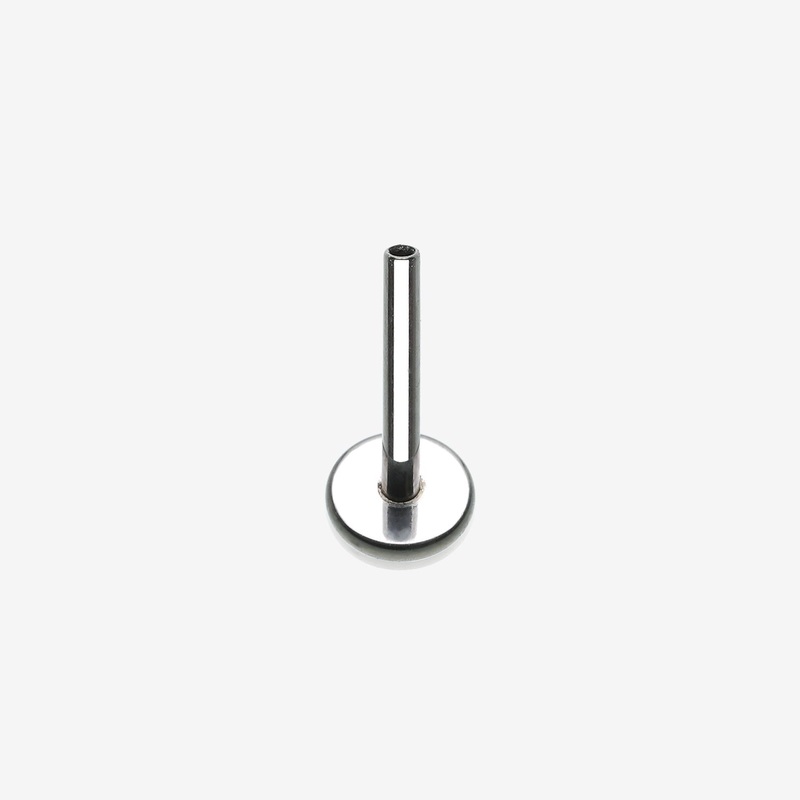 Implant Grade Titanium OneFit Threadless Flat Back Stud Labret Bar Part 20 GA (0.8mm), 7/32″ (5mm), Base: 2.5mm