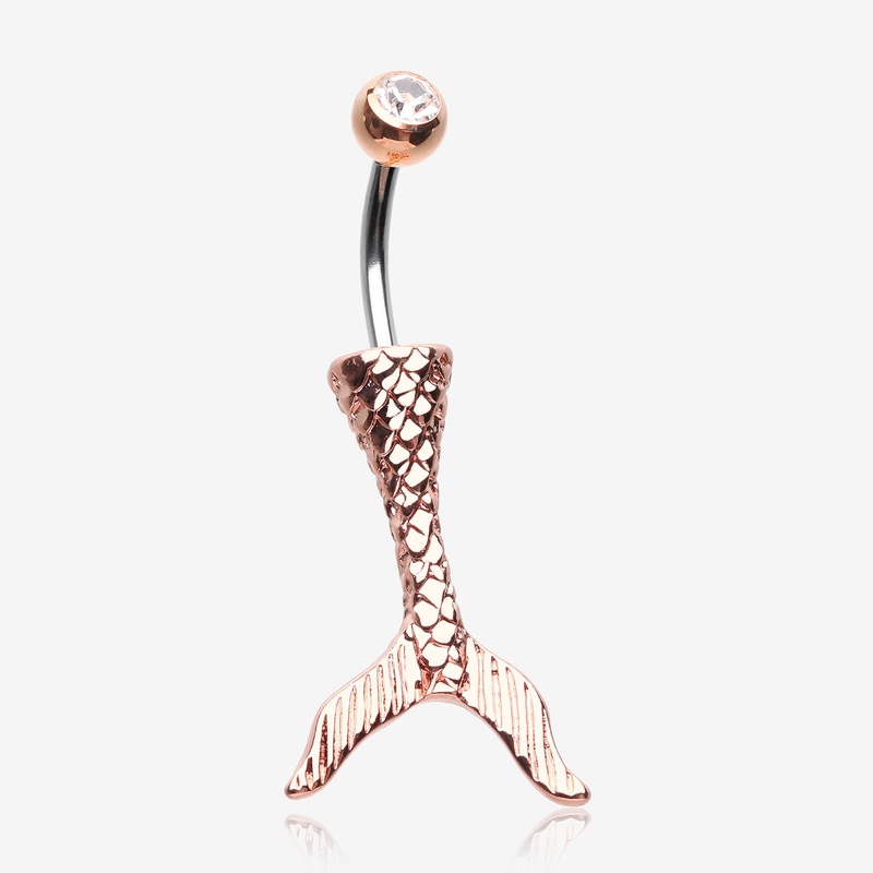 Rose Gold Mystic Mermaid Tail Belly Button Ring*