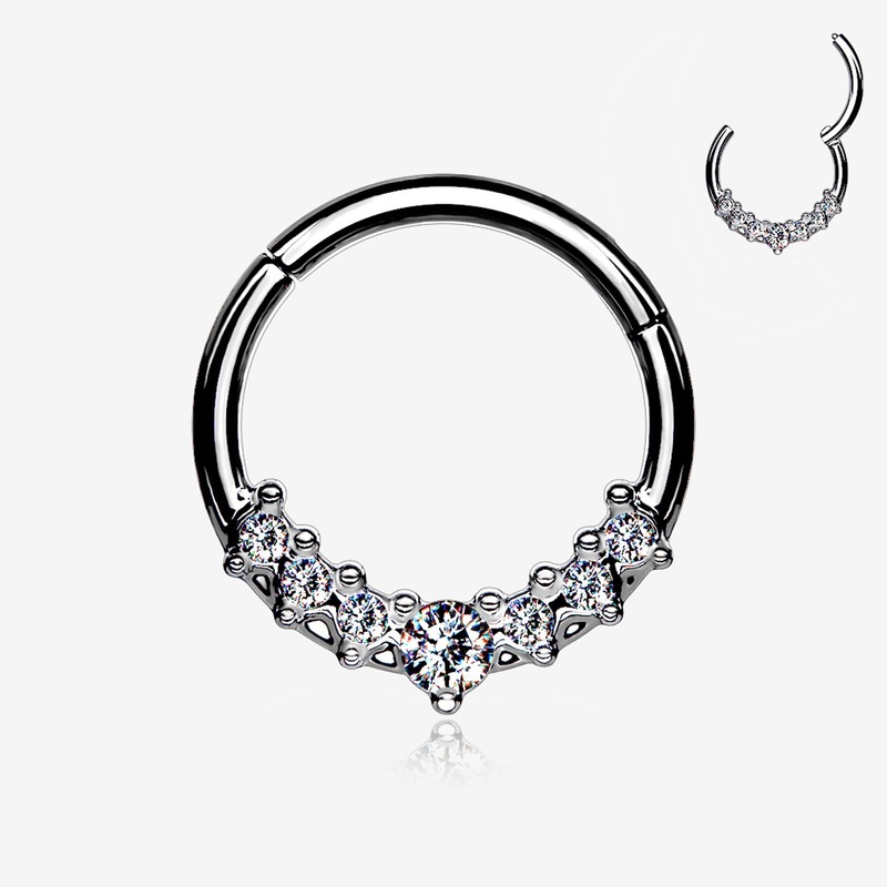 Sparkle Princess Journey Seamless Clicker Hoop Ring 16 GA (1.2mm), 5/16″ (8mm)