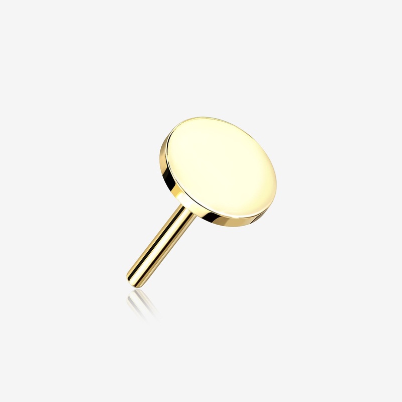 14 Karat Gold OneFit Threadless Flat Round Top Part 3mm