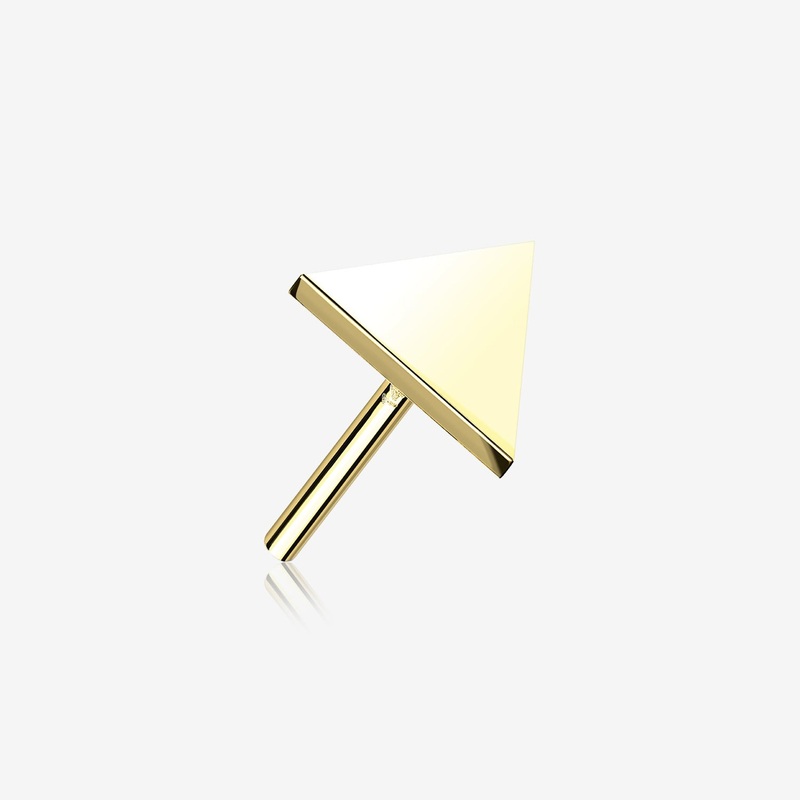 14 Karat Gold OneFit Threadless Flat Triangle Top Part 3mm