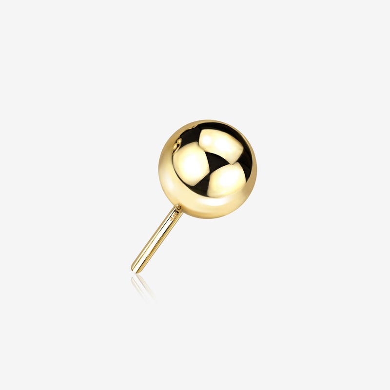 14 Karat Gold OneFit Threadless Solid Ball Top Part 2mm