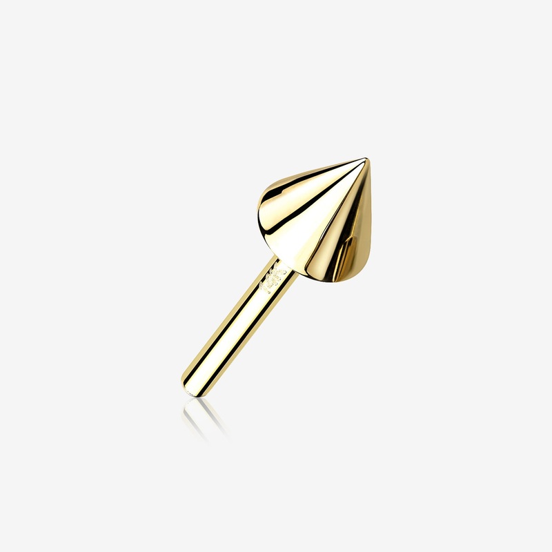14 Karat Gold OneFit Threadless Spike Top Part 2mm