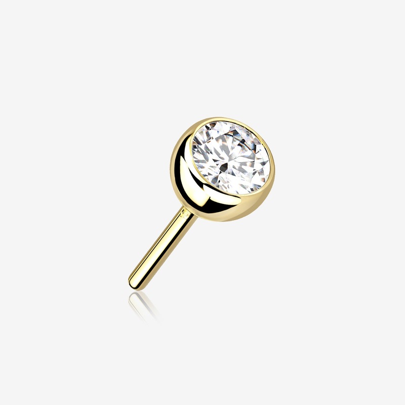 14 Karat Gold OneFit Threadless Bezel Set Gem Top Part 2mm