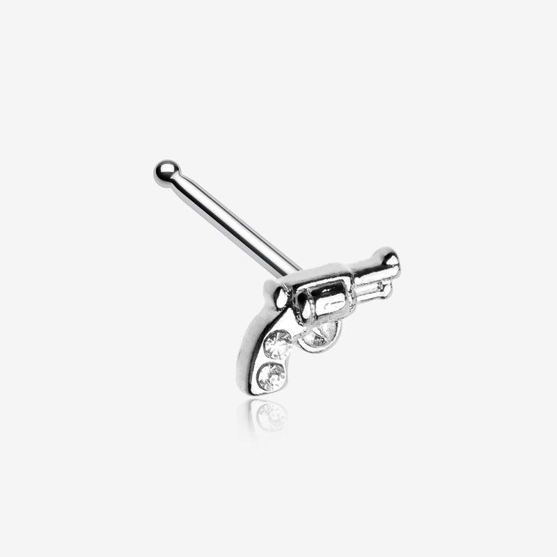 Sparkle Pistol Gun Nose Stud Ring