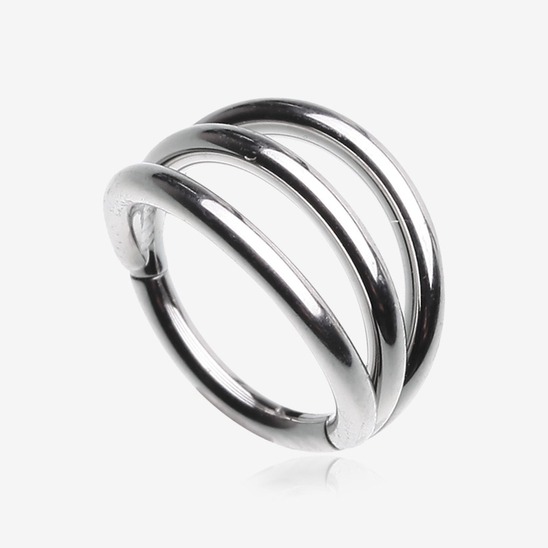 Triple Row Hoops Steel Seamless Clicker Hoop Ring 16 GA (1.2mm), 5/16″ (8mm)