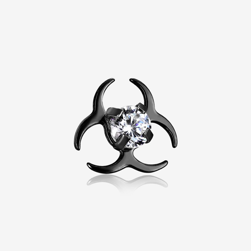 Blackline Biohazard Sparkle Dermal Anchor Top