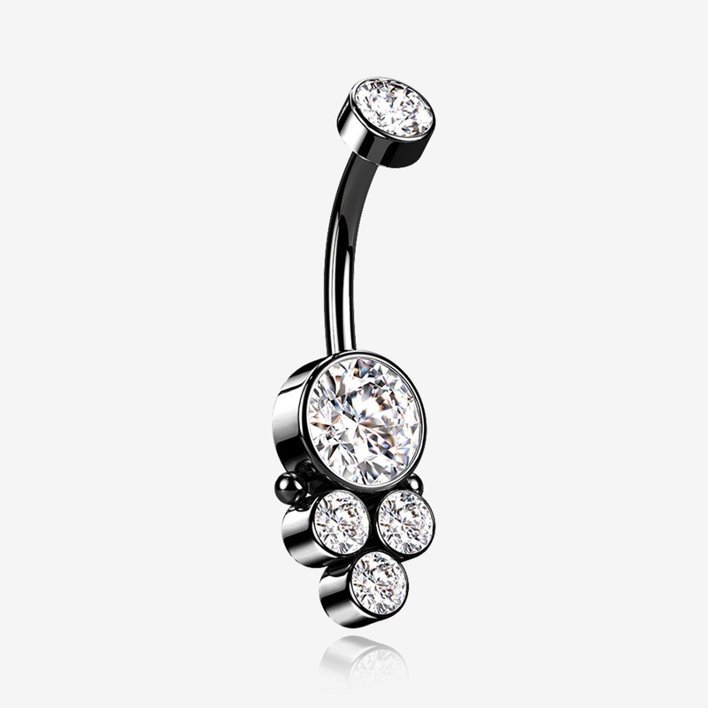Blackline Trinity Bali Sparkle Internally Threaded Belly Button Ring