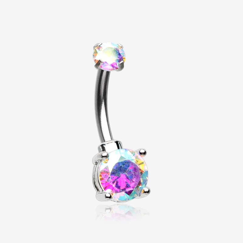 Brilliant Sparkle Internally Threaded Dainty Belly Button Ring*