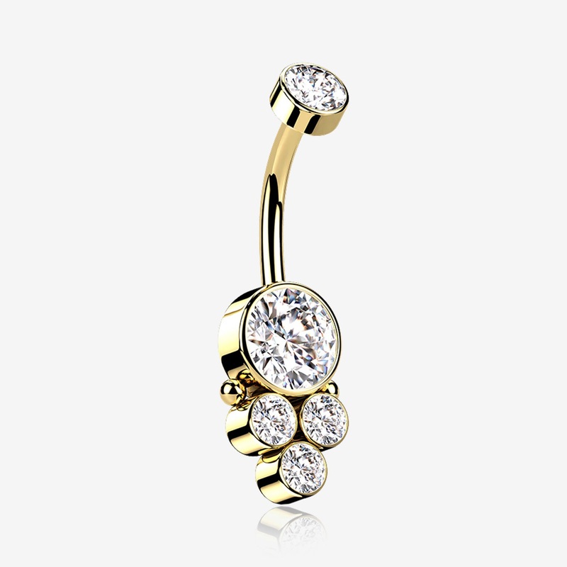 Golden Trinity Bali Sparkle Internally Threaded Belly Button Ring