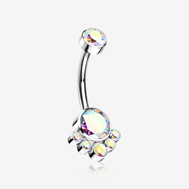 Implant Grade Titanium Royal Bali Sparkle Internally Threaded Belly Button Ring