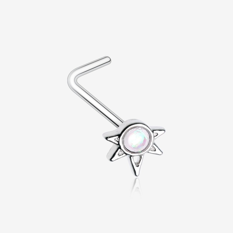 Opalescent Sparkle Starburst L-Shaped Nose Ring
