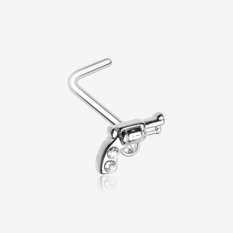 Sparkle Piston Gun L-Shaped Nose Ring