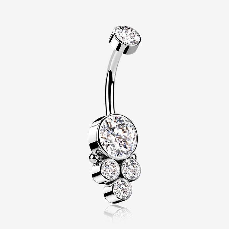 Trinity Bali Sparkle Internally Threaded Belly Button Ring