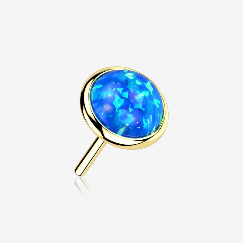 14 Karat Gold OneFit Threadless Bezel Fire Opal Top Part 3mm