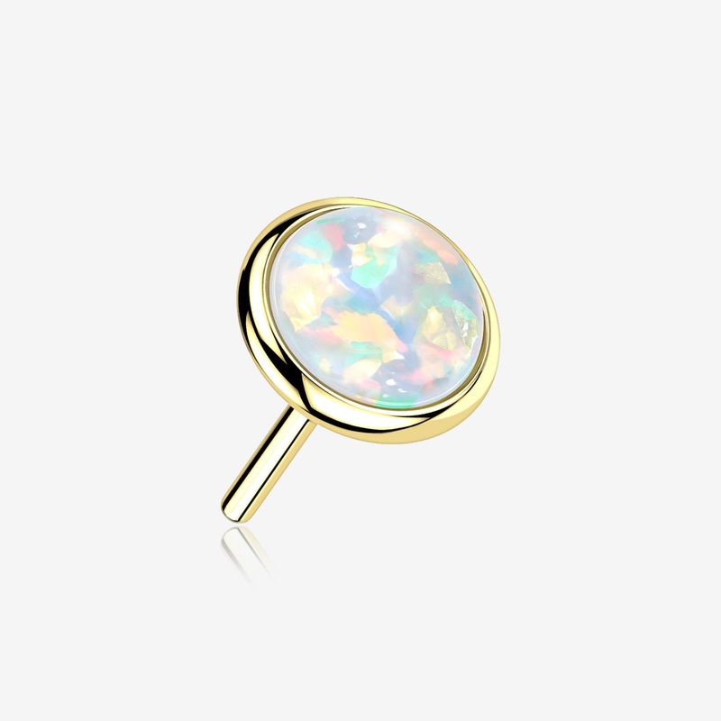 14 Karat Gold OneFit Threadless Bezel Fire Opal Top Part 4mm