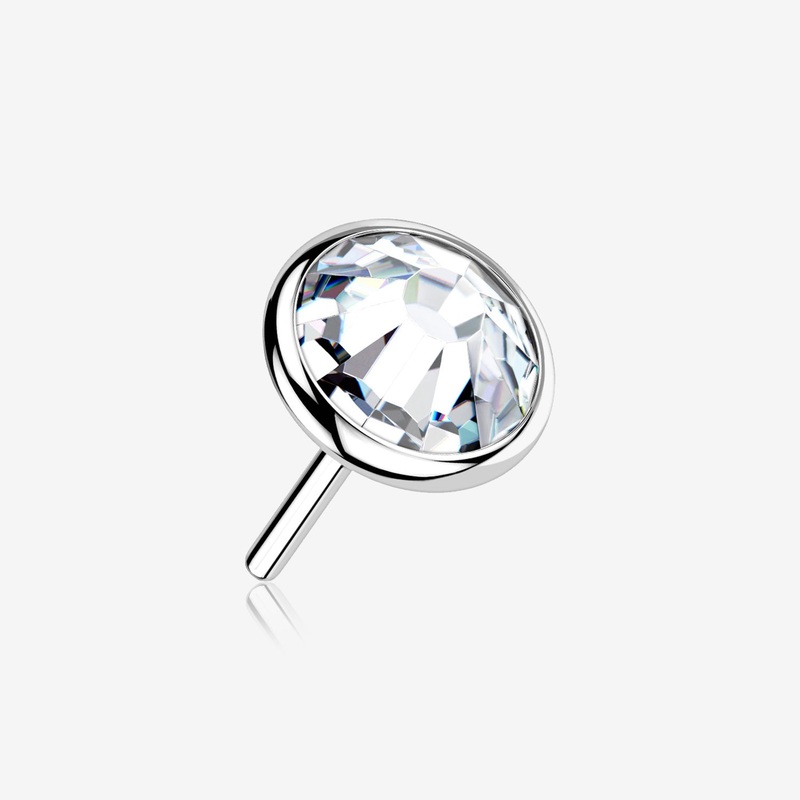14 Karat White Gold OneFit Threadless Bezel Gem Top Part 3mm