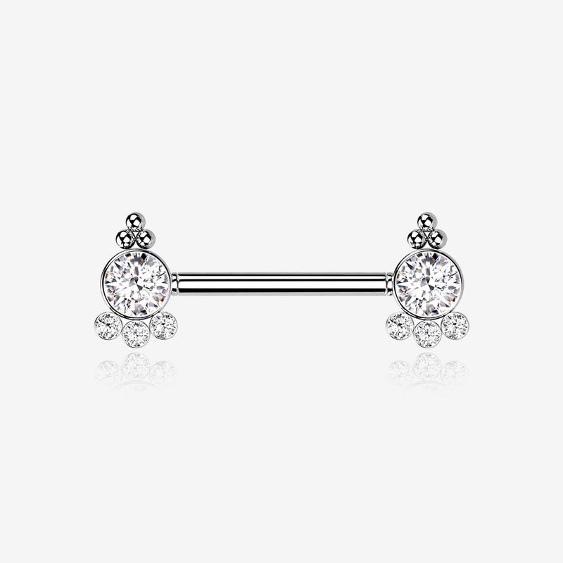 A Pair of Royal Bali Sparkle Beads Threadless Nipple Barbell