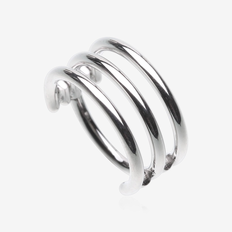 Triple Row Hoop Steel Seamless Clicker Hoop Ring 16 GA (1.2mm), 5/16″ (8mm)