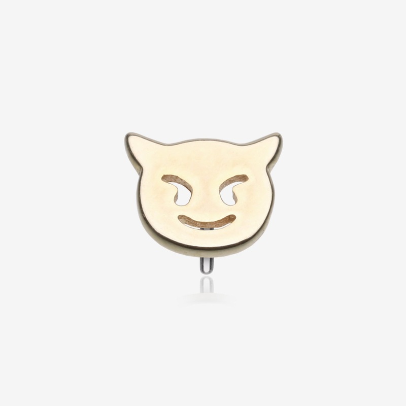 14 Karat Gold OneFit Threadless Adorable Devil Emoji Top Part