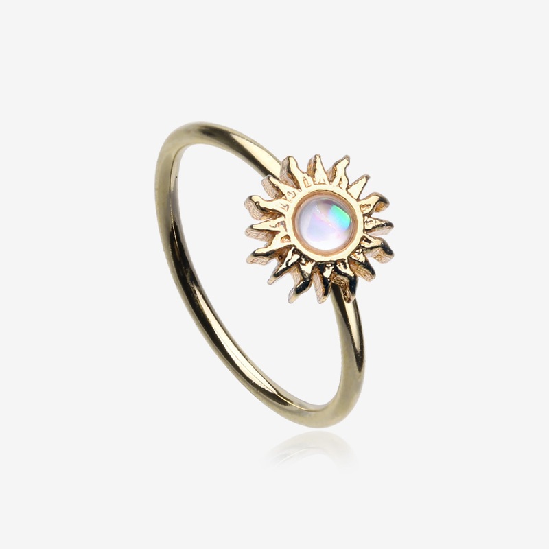 Golden Opalescent Blazing Sun Bendable Hoop Ring 20 GA (0.8mm), 5/16″ (8mm)