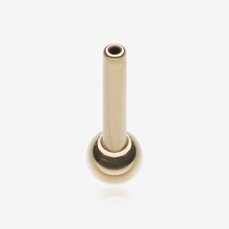Pure24K Implant Grade Titanium OneFit Threadless Ball End Straight Barbell Bar Part 18 GA (1mm), 5/16″ (8mm), Ball: 3mm