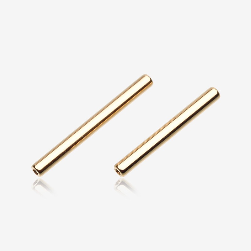 Pure24K Implant Grade Titanium OneFit Threadless Barbell Straight Bar Part 14 GA (1.6mm), 1/2″ (12mm)