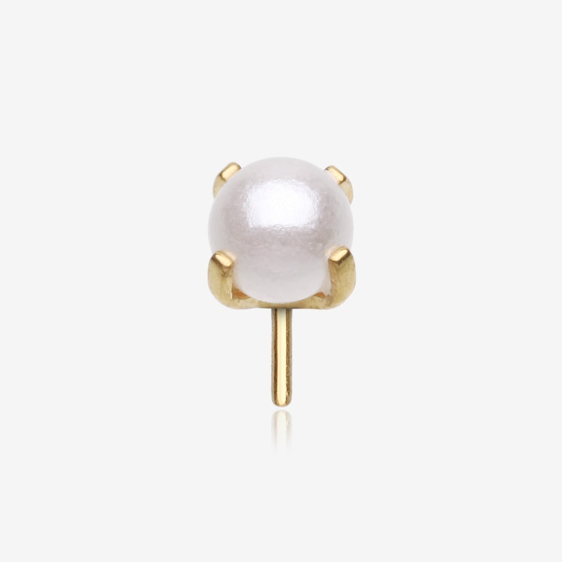 Pure24K Implant Grade Titanium OneFit Threadless Swarovski Pearl Top Part 2mm
