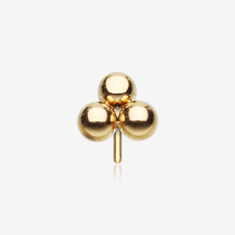 Pure24K Implant Grade Titanium OneFit Threadless Trinity Ball Bead Top Part 3mm