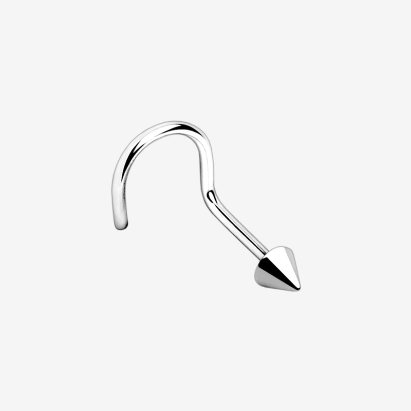 Implant Grade Titanium Spike Cone Top Nose Screw Ring 20 GA (0.8mm), 1/4″ (6mm), Top: 2mm