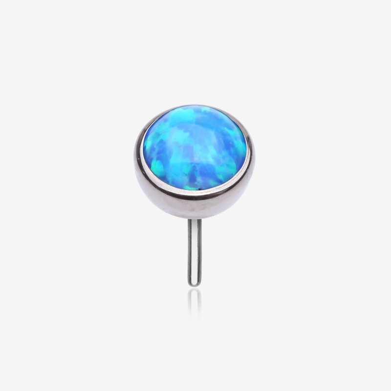 Implant Grade Titanium OneFit Threadless Bezel Set Fire Opal Top Part 2mm