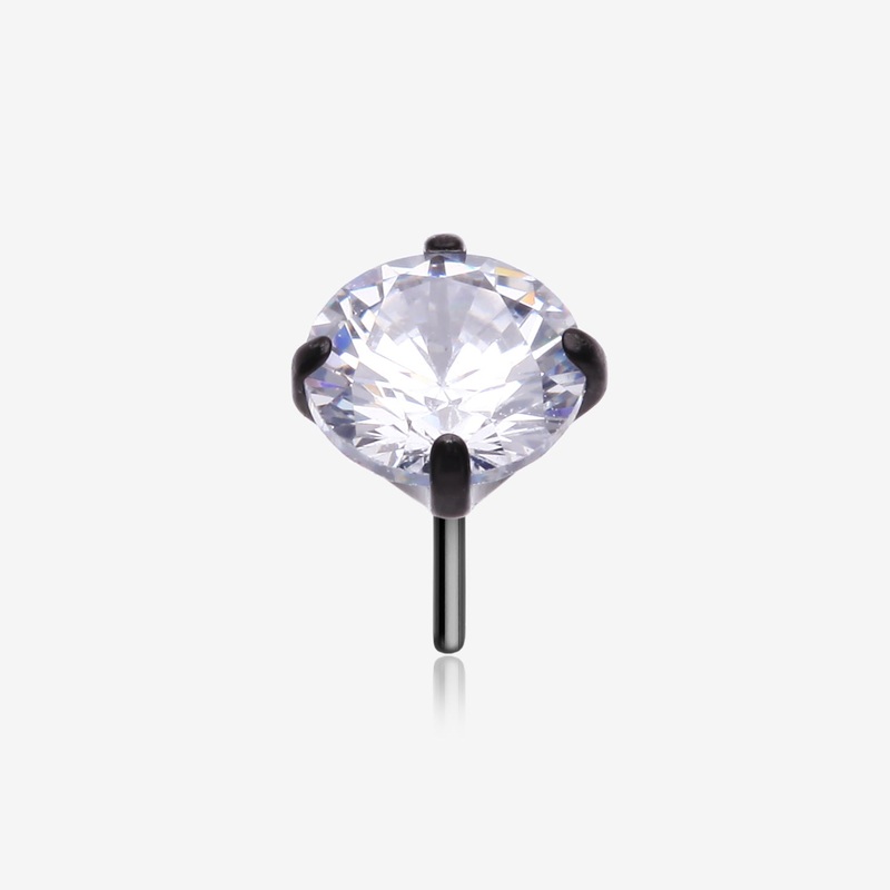 Implant Grade Titanium OneFit Threadless Blackline Prong Set Sparkle Gem Top Part 2mm