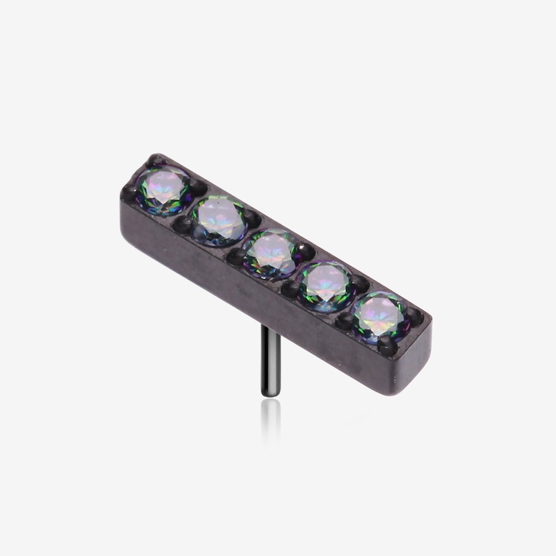 Implant Grade Titanium OneFit Threadless Blackline Sparkle Lined Rectangle Top Part