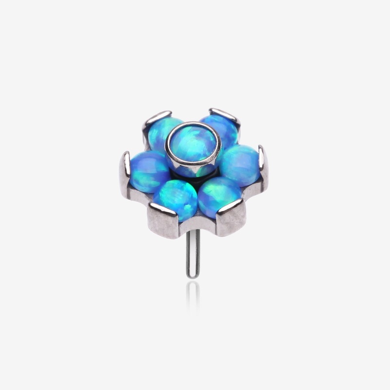 Implant Grade Titanium OneFit Threadless Brilliant Fire Opal Flower Top Part