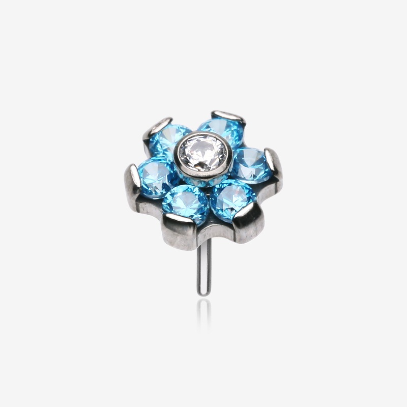Implant Grade Titanium OneFit Threadless Brilliant Sparkle Flower Top Part