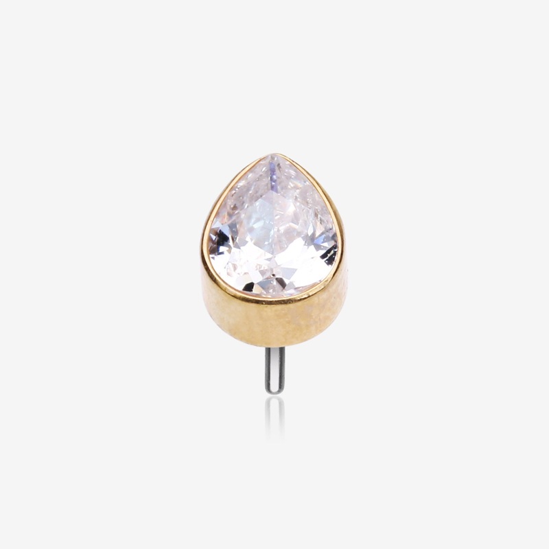 Implant Grade Titanium OneFit Threadless Golden Teardrop Sparkle Top Part