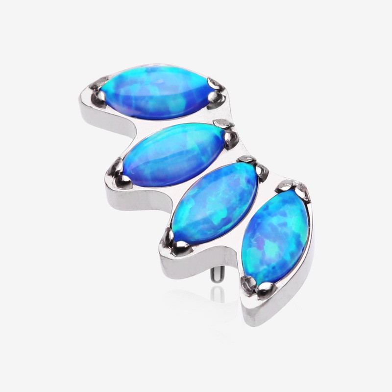 Implant Grade Titanium OneFit Threadless Marquise Fire Opal Sparkle Fan Top Part