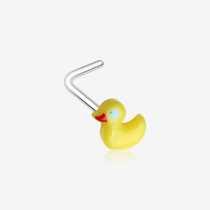 Adorable Bath Duck Toy L-Shaped Nose Ring