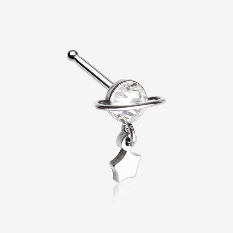 Sparkle Planet Star Dangle Nose Stud Ring