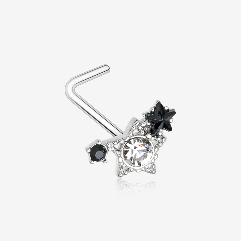 Sparkle Stars Journey L-Shaped Nose Ring